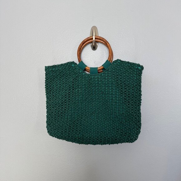 CIRCUS BY SAM EDELMAN crochet wooden handle bag in green - Picture 1 of 8